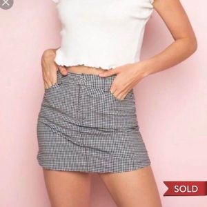 NWOT Brandy Melville Black & White Juliette Gingham Check Mini Skirt